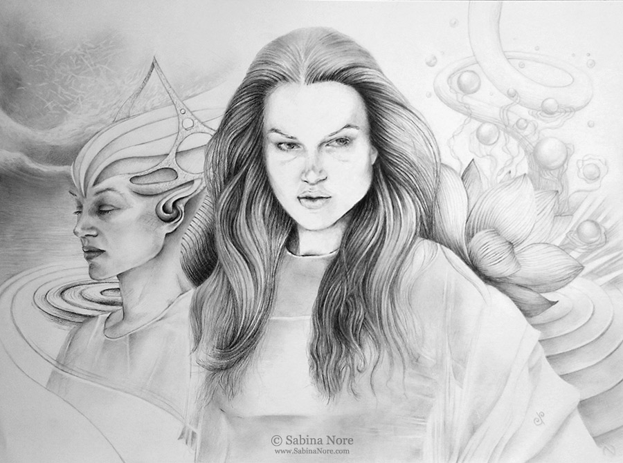 Insight and Marvel, original drawing by Sabina Nore