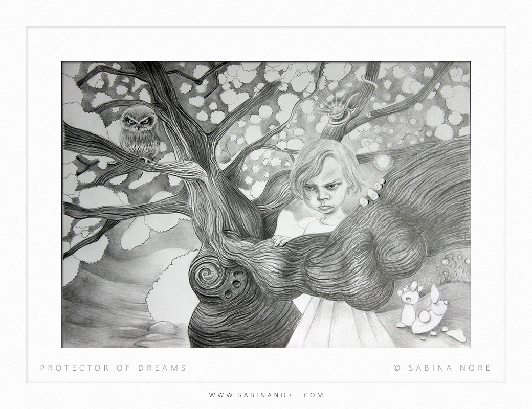 Protector of Dreams, original drawing by Sabina Nore