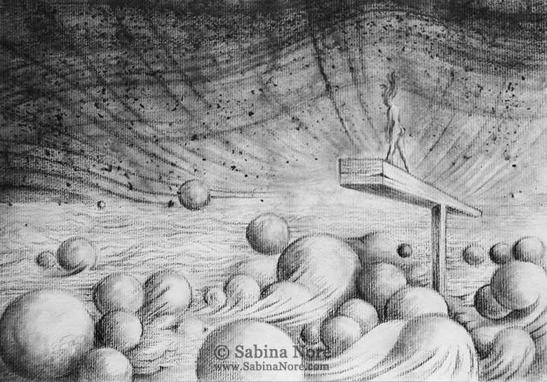 The Revealing, original drawing by Sabina Nore