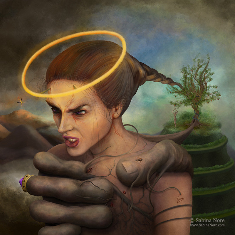 Divine Fury, painting by Sabina Nore